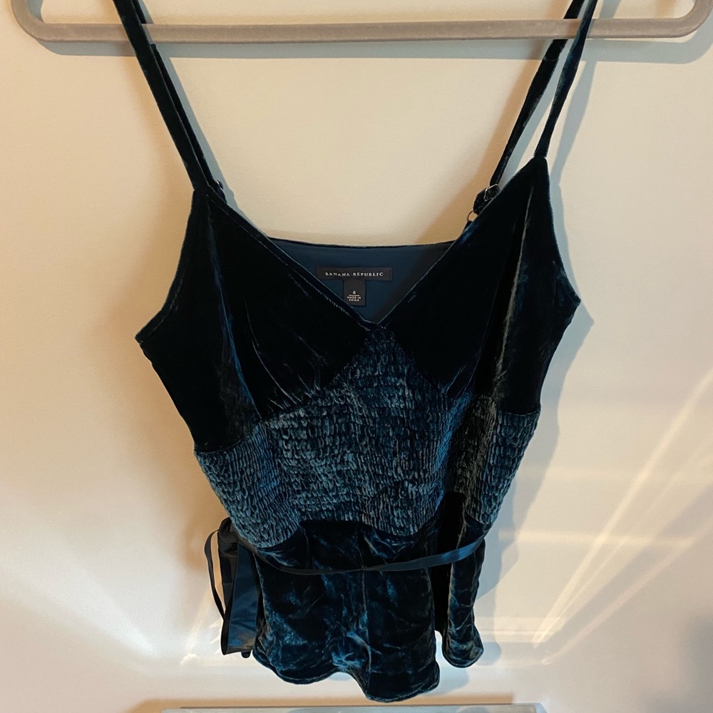 Banana Republic Velvet Tank Top - Dark Blue